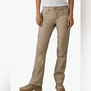 Prana Halle Active Tan Sandbar Cargo Hiking Nylon Mid Rise Waisted Pants Size 10